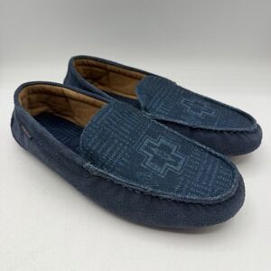 Pendleton Harding Slippers Mens Sz 8 M Blue Aztec Print Slip On House Shoes